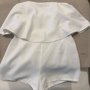 Elegant White Strapless Romper